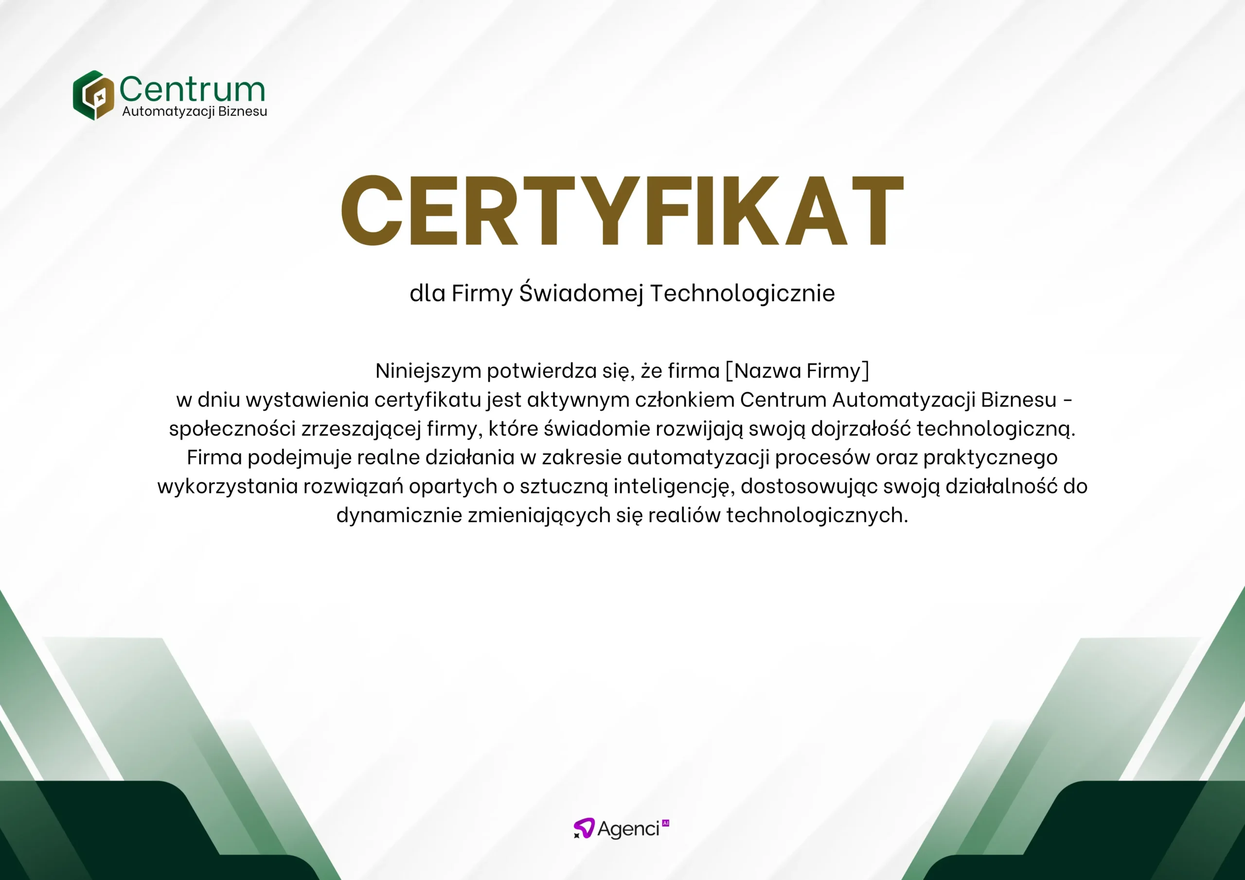 Blue White Modern Geometric Certificate of Completion